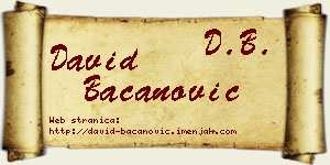 David Bacanović vizit kartica